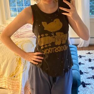 Ultra distressed brown and yellow